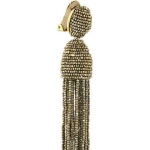 💯Oscar de la Renta long tassel clip-on earrings